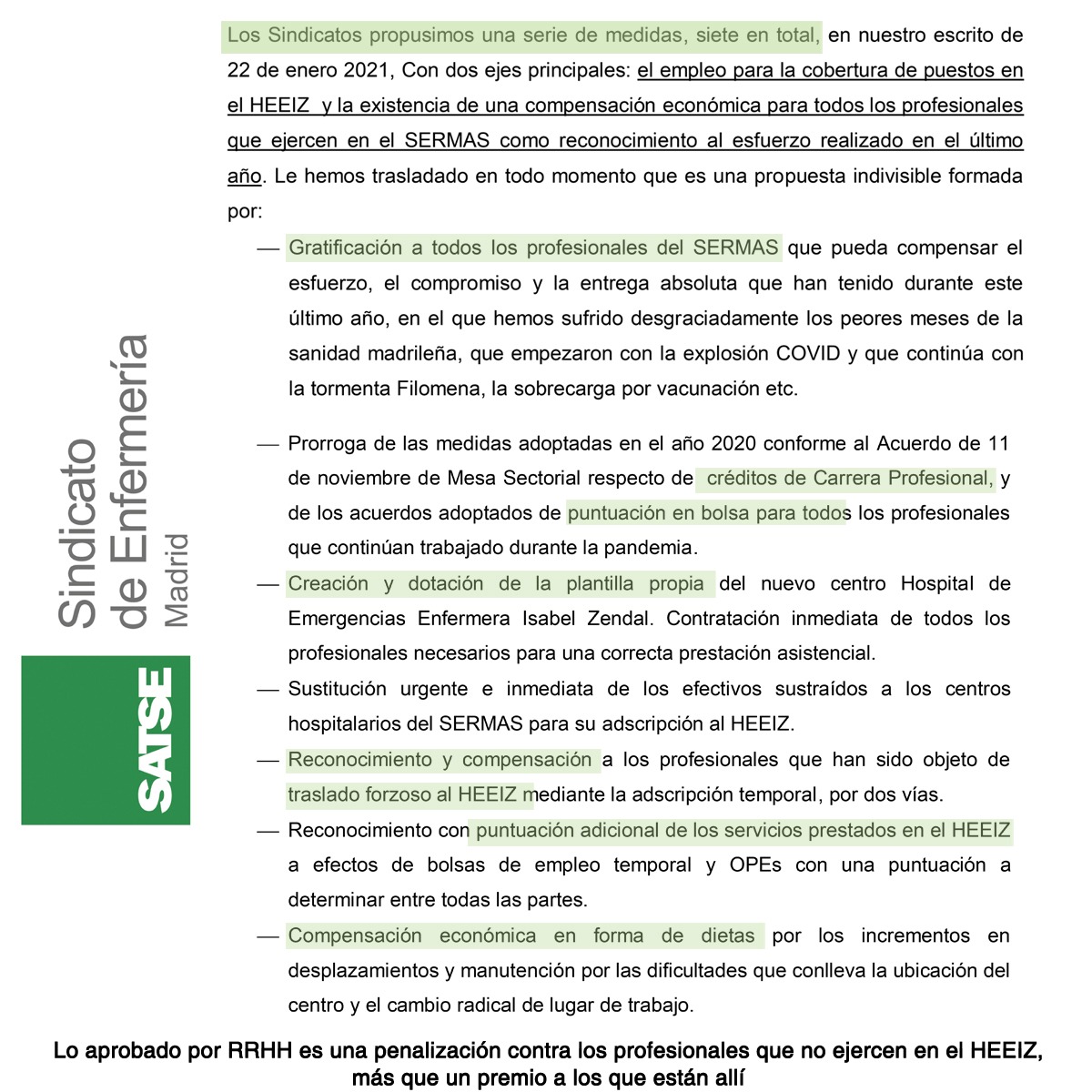 Resumen 7 medidas OOSS Zendal