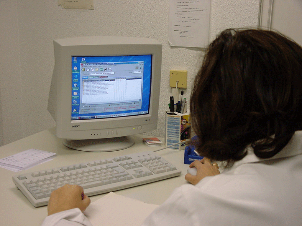 Enfermera en el Centro de Salud de Leganés (Madrid)